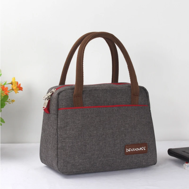 DENUONISS Portable Lunch Bag New Thermal Insulated Lunch Box Tote Cooler Handbag Bento Pouch Dinner Container School Food Bag