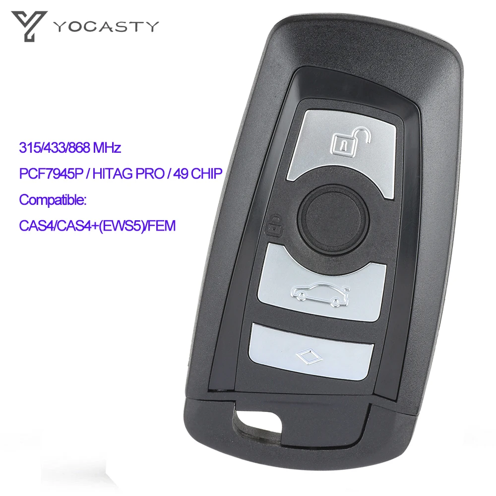 YOCASTY 4 Button Smart Card Keyless Entry CAS4 System Remote Car Key For BMW F Series 5 7 Series