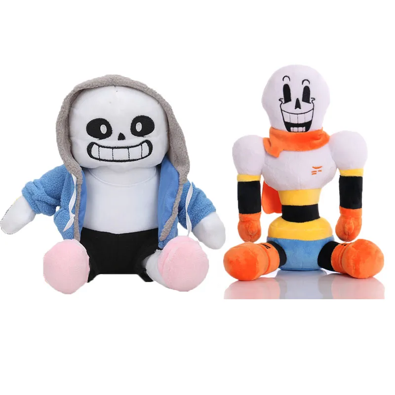 2Pcs ชุด Undertale ของเล่นตุ๊กตา Sans Papyrus Plushies ตัวเลขตุ๊กตาสัตว์นุ่มตัวละครเกมตุ๊กตาวันเกิดสำหรับเด็ก Xmas ของขวัญ