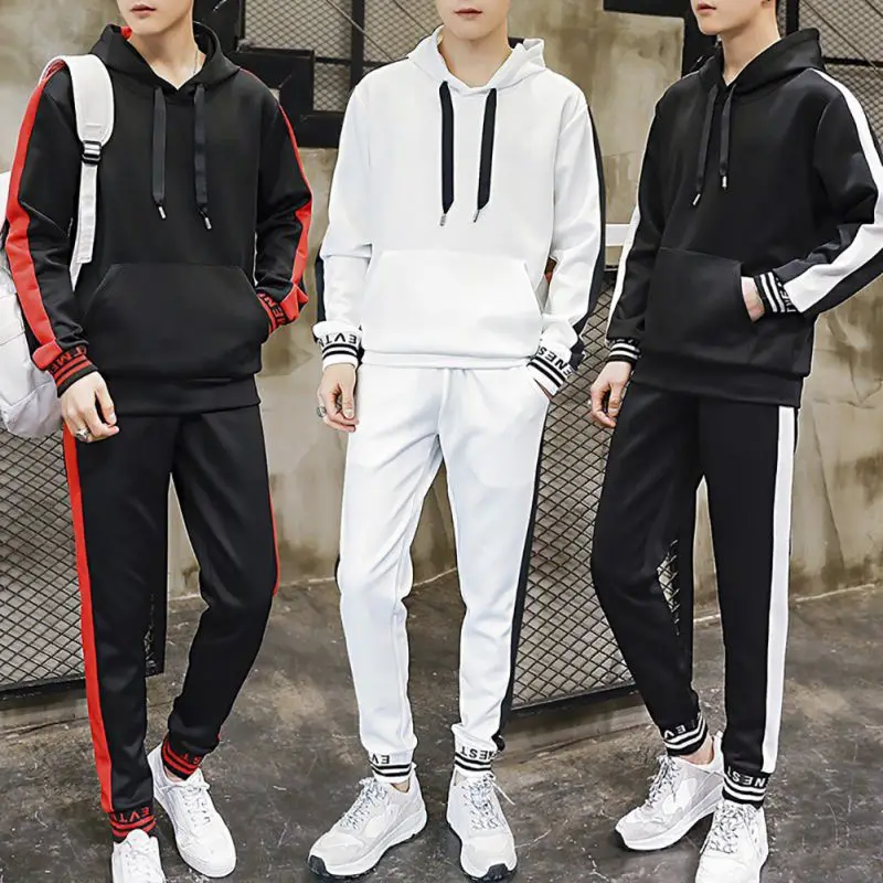 

Men's Sportswear Tracksuits 2PC Outwear Sport suit Sets Male Clothing+Pants Spring Autumn Hoodies Student Coat Handsome Clothes