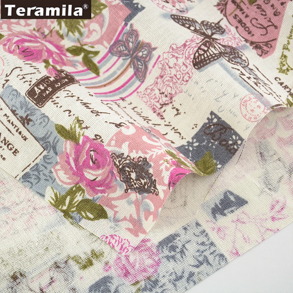 TERAMILA Furniture Upholstery Fabrics by Meters, Linen Fabric for Sewing Tablecloth Sewing Material, Pillow Home Textile