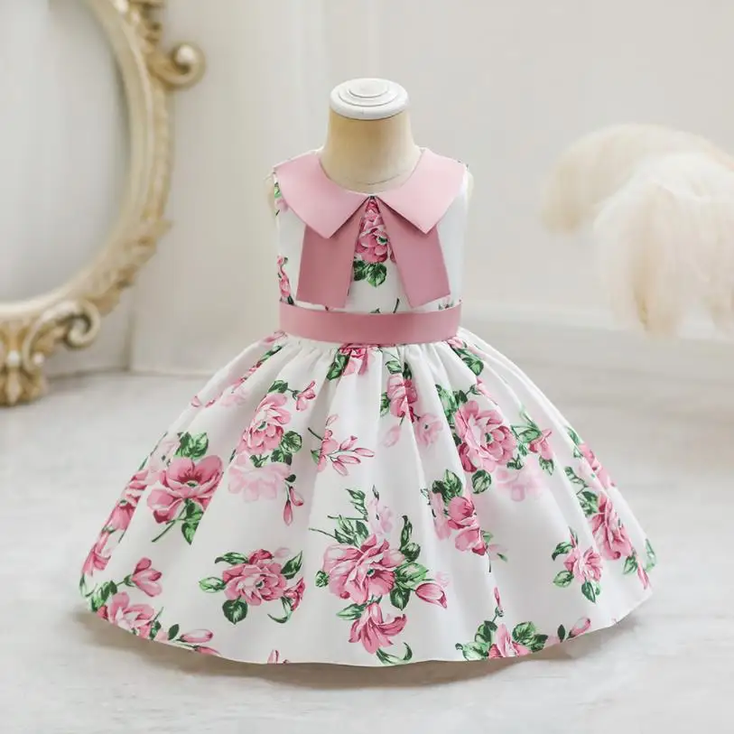 

Baby Clothing Spanish Lolita Princess Ball Gown Children Birthday Party Easter Eid Sleeveless Print Dresses For Girl A1074