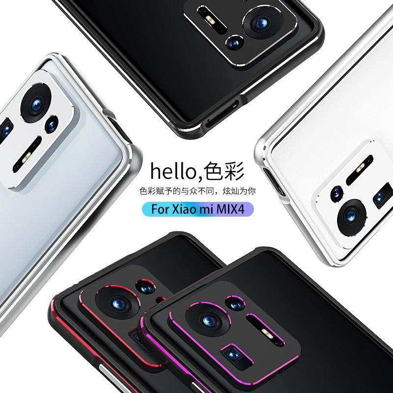 

Роскошный красочный алюминиевый бампер для Xiaomi Mi Mix 4 6,67 дюйма 2021 протектор с металлической рамой на Mi Mix 4 Модные бамперы