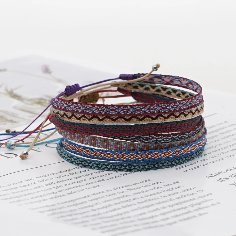 GO2BOHO Cloth Bracelets Boho Bracelet For Women Jewelry Friendship Gift Tracker Braided Wristband Fabric Pulseras Wholesale