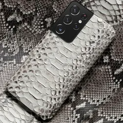 Custodia per telefono in vera pelle di pitone per Samsung galaxy S 24 23 s24 Ultra S21 S22 S23 Ultra S23Plus S24 Plus S22Plus A55 Pelle di serpente
