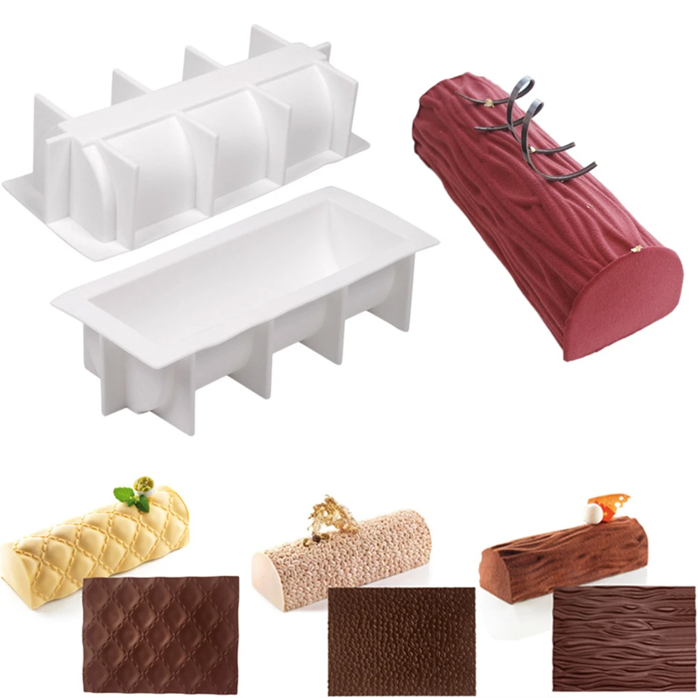 Mousse Silicone Mold Mousse Swiss Roll Texture Mat Bark Love Lace Fondant Mat Pastry Decoration Tools Baking Accessories