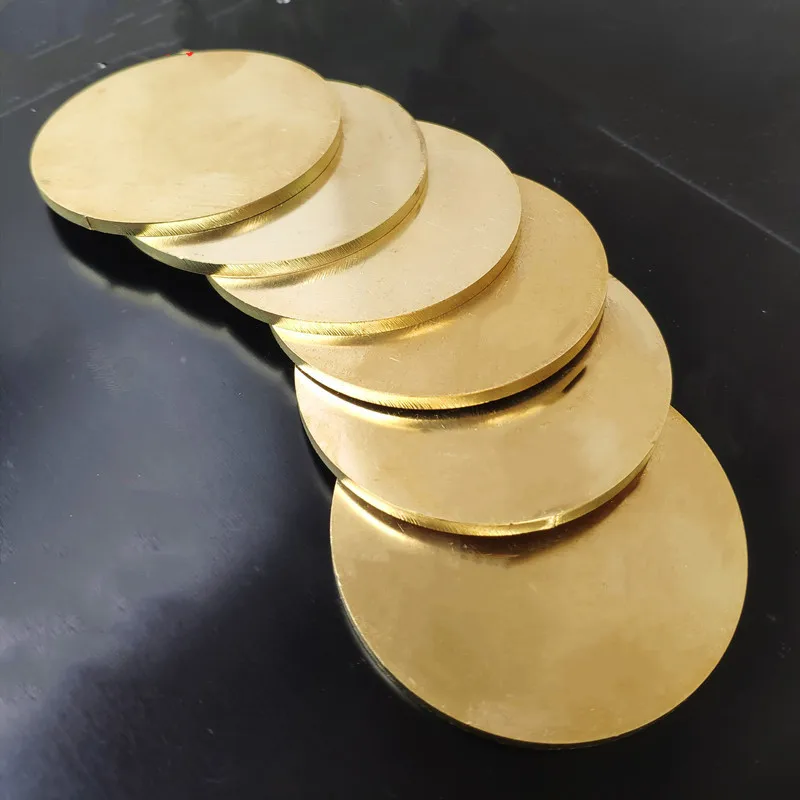 Brass Disc Round Plate  Sheet H62 Copper Alloy Solid Circle Grinding Flakes High Hardness Good Ductility Foil Metallic Luster