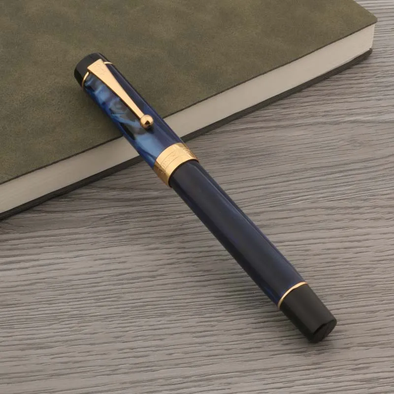 

1PC Acrylic 100 galaxy Fountain Pen Elegante Fude Bending Golden 6 Nib EF Spin Signature Ink Pens New