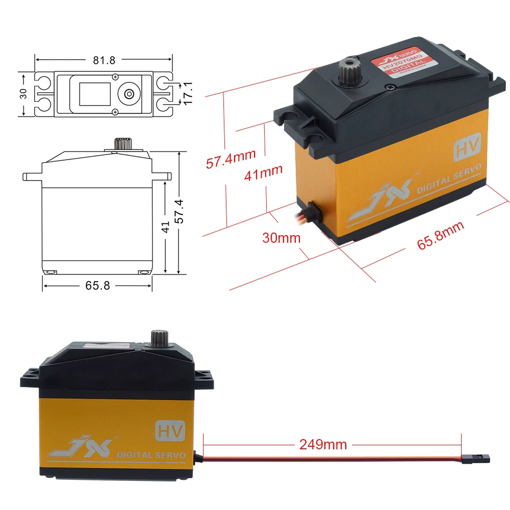 Jx PDI-HV2070MG 70Kg Hv Metal Gear Digitale Servo Voor 1/5 Auto Compatibel Met SAVOX-0236 Losi Xl 5T Baja rc Model Crawler Onderdelen