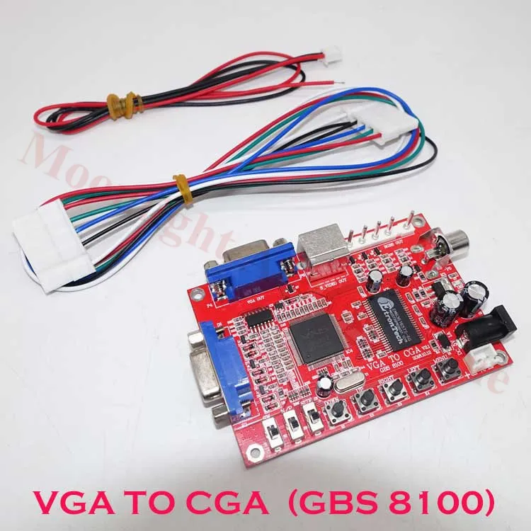 GBS-8100 GBS-8100 Плата преобразователя VGA в CGA CVBS S-Video Аркадные игры Плата видеоконвертера высокого разрешения Высокое качество