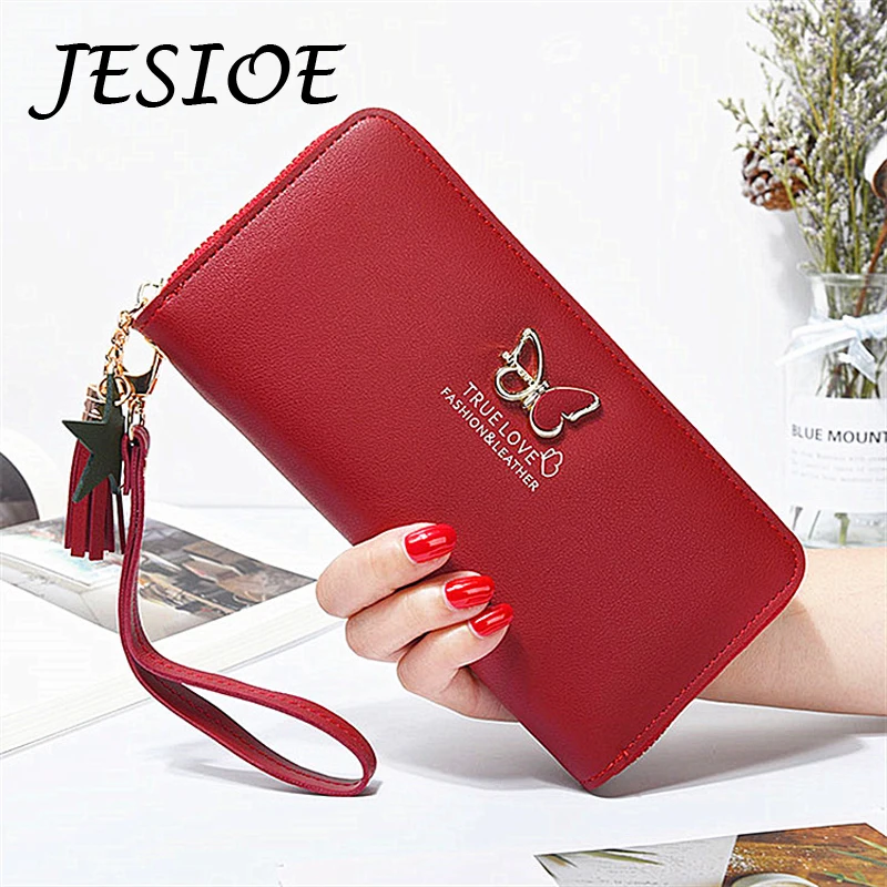 

Long Wallets Openwork Butterfly Lether Purse Ladies Casual Card Holder for Women Clutch Female Money Clip Large Capacity Wallet