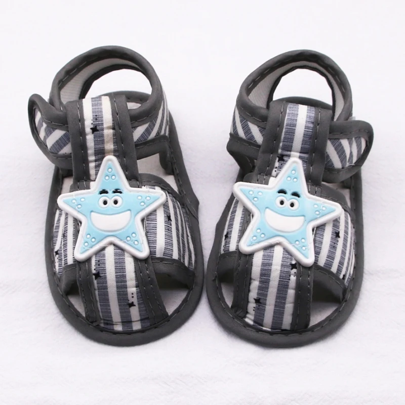 Newborn Cute Cotton Sandals Stripe Star soft sole Anti-slip Cotton Infant Toddler Soft Sole Shoes