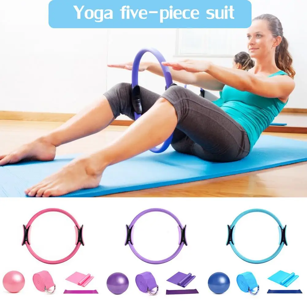 5Pcs Yoga Pilates Ring Set Training Stretch Trainer Ring Body Building Training Circle For bodybuilding Lose Weight Equipment