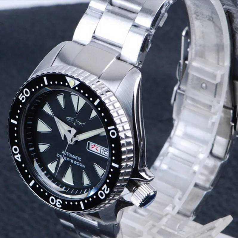 HEIMDALLR orologi subacquei sportivi da uomo orologio automatico da uomo orologio da polso meccanico impermeabile da 200 m orologio super luminoso in acciaio inossidabile