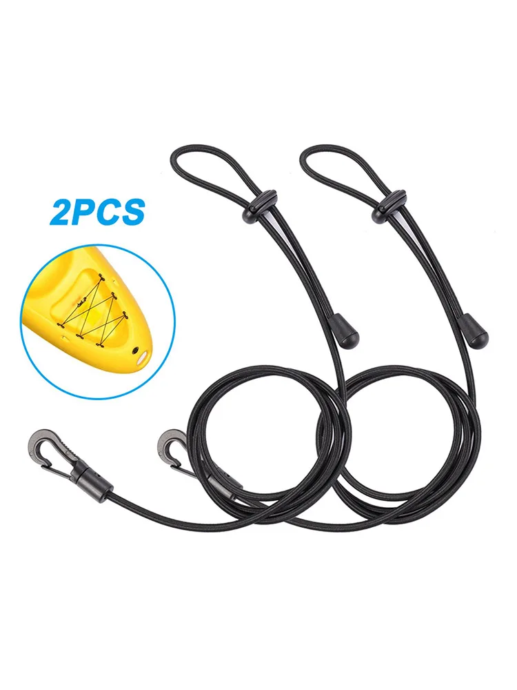 2PCS Kayak Safety Rod Leash Adjustable Sturdy Fishing Rod Paddle Leash For Canoe Surfboard Assault Boat Fishing Boat Kayaking