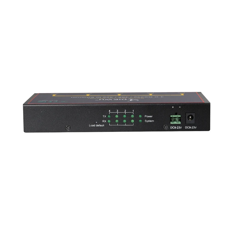 Industrial Grade Serial Server 4 port Serial RS232/485/422 Device 10/100Mbps Full Duplex /Half Duplex dual ethernet RJ45 to com