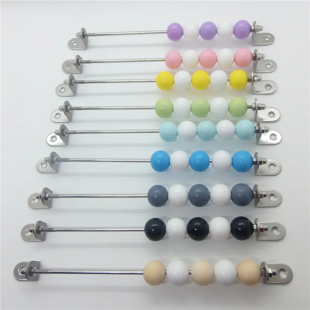 

New Arrival 9 Colors DIY Homemade Montessori Busy Board Accessories Wooden Beads Children Early Education Busyboard Material