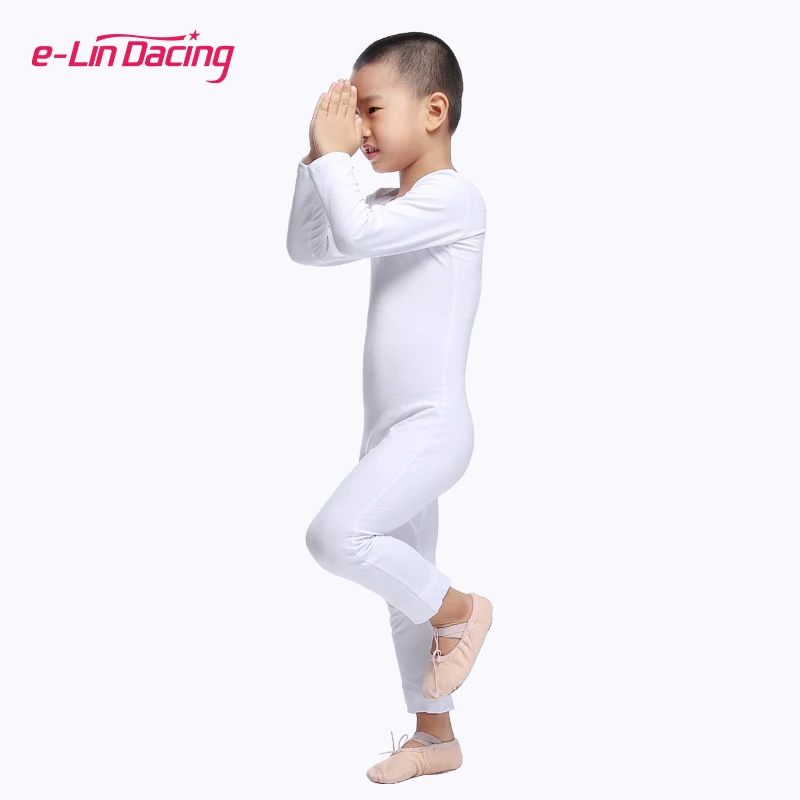 Kids Gymnastics Bodysuit Unitard Jumpsuit Girls Boy Ballet Leotard Long Sleeve Dancewear Swimsuit Competition Costume Cottom