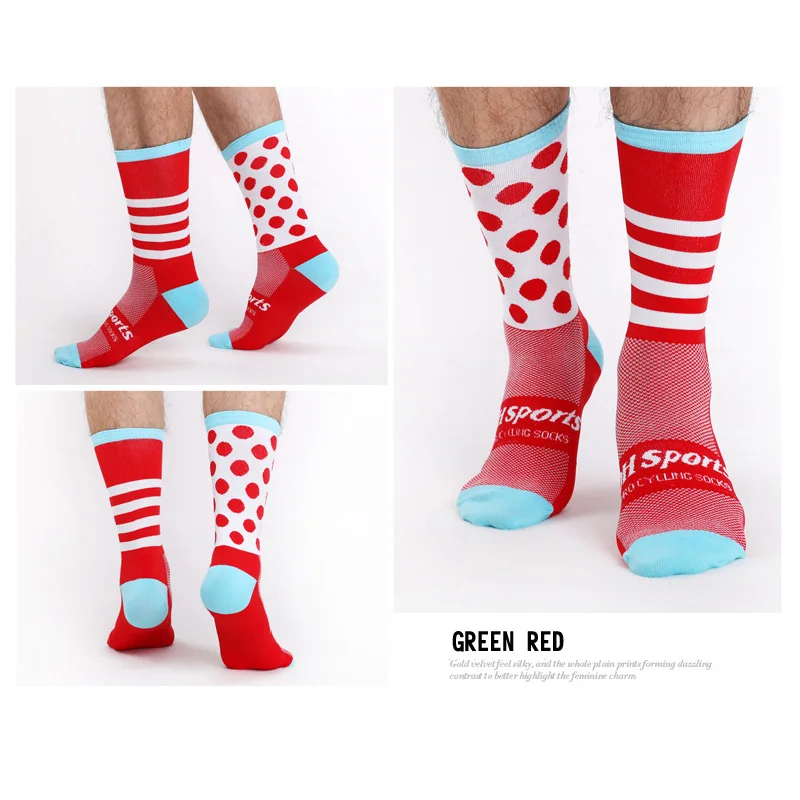 3 pairs Asymmetry Wave point Sports Socks Wearable Sweat Cycling  Socks for Man Woman Cycling Running Outdoor Sports