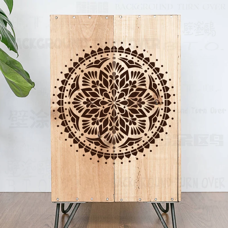 

60cm - 100cm Stencil Mandala Extra Large For Painting Big Wall Flower Round Paint Decors Walls Templates Patterns Vintage S192