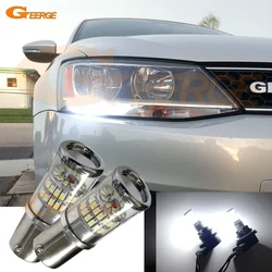 For Volkswagen VW Jetta Sagitar A6 MK6 IV 162 163 Ultra Bright White Reflector 1156 BA15s LED Bulbs Daytime DRL Light No Error