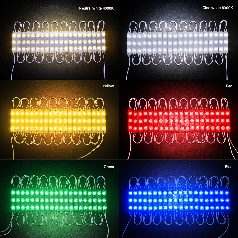 Imagem -05 - Levou ao ar Livre Módulo de Janela da Frente Bar Sinal Smd 2835 Injeção 3led Ip68 à Prova d Água Luz de Tira 12v 20 100 200 Peças Lote Super Brilhante