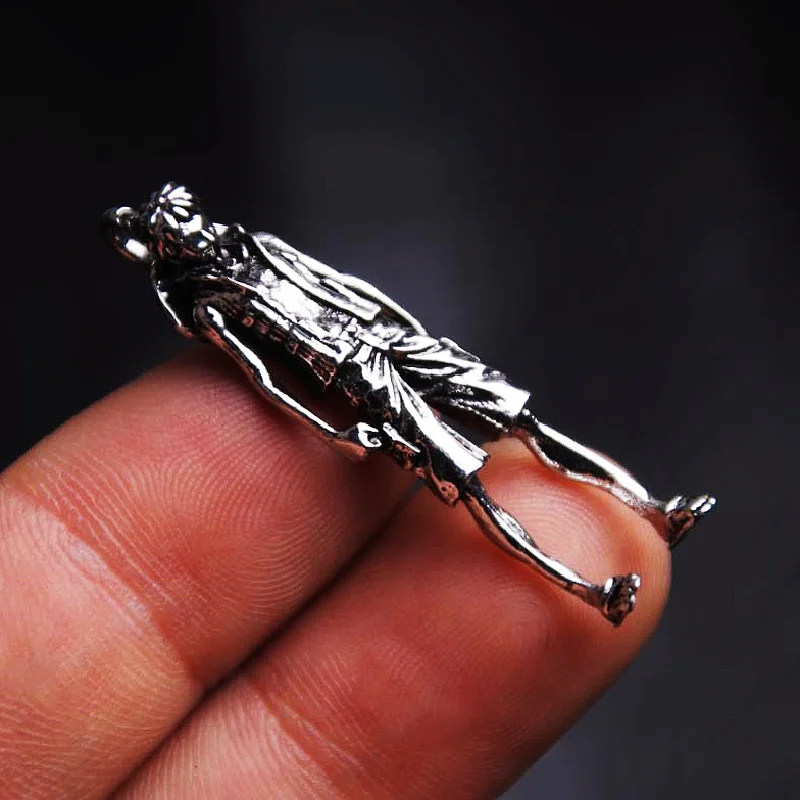 4pcs Silver Plated 3D Hip-Hop Style Straw Hat Boy Metal Pendant DIY Charm Necklace Keychain Jewelry Crafts Making 41*12mm M568