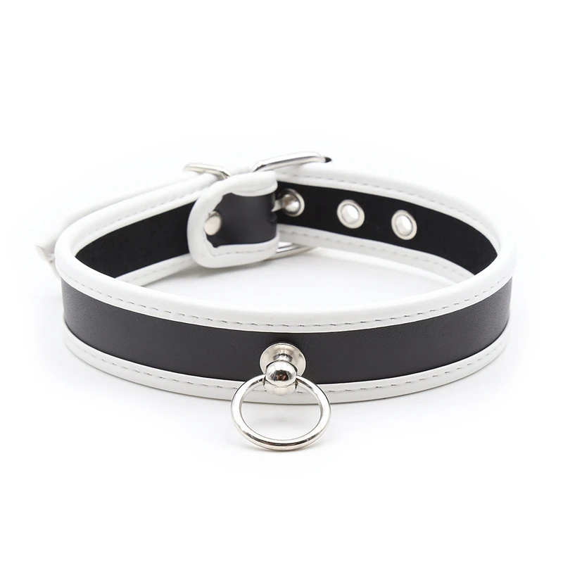 Puppy Gay Leather Collar Erotic Men\'s Sex Accessories Puppy Play Necklace Choker with O-Ring Fetish Sex Toys for BDSM Dog Slave