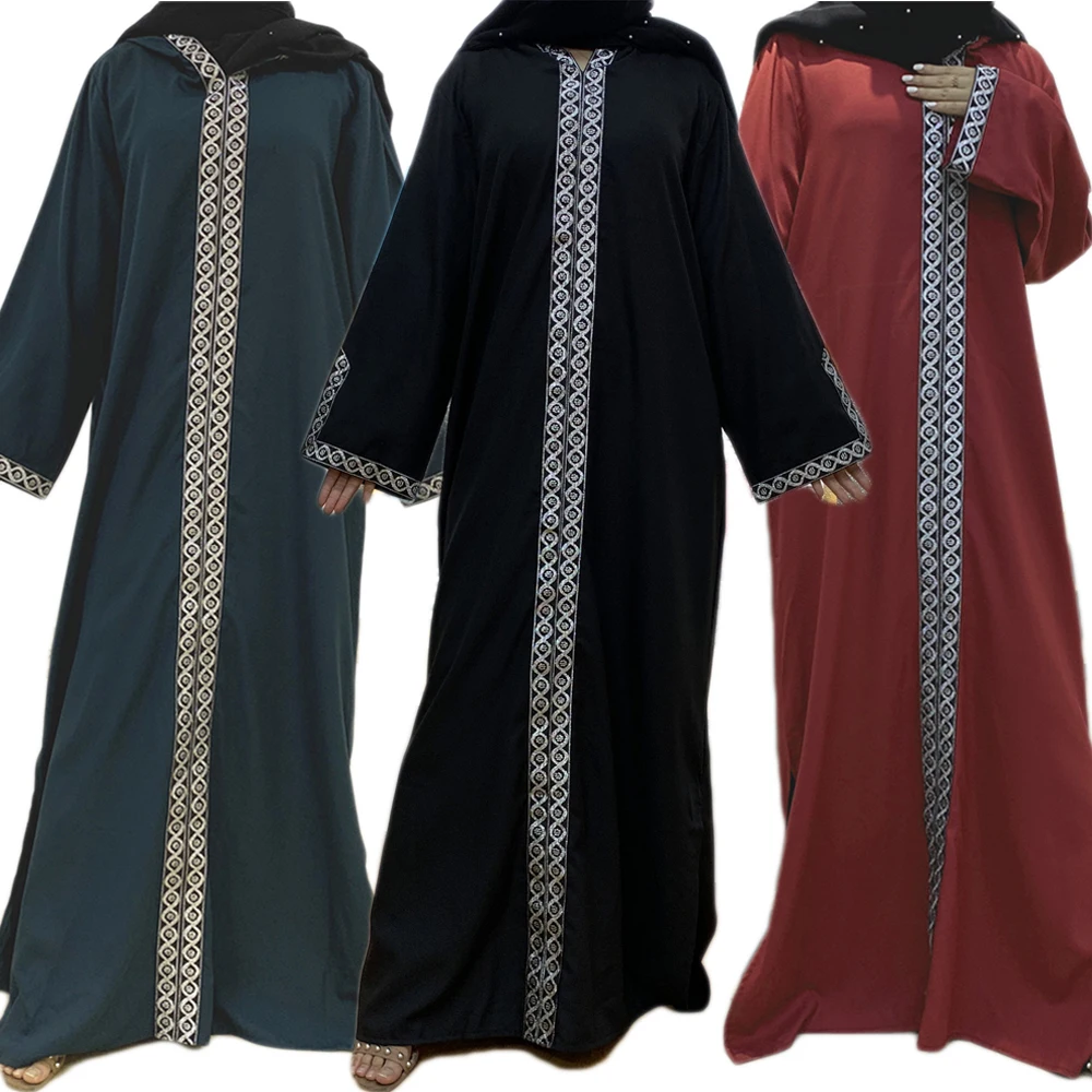 

Dubai Muslim Women Long Dress Maxi Robe Prayer Hooded Abaya Side Slit Ramadan Islamic Eid Gown Middle East Arab Kaftan Robe