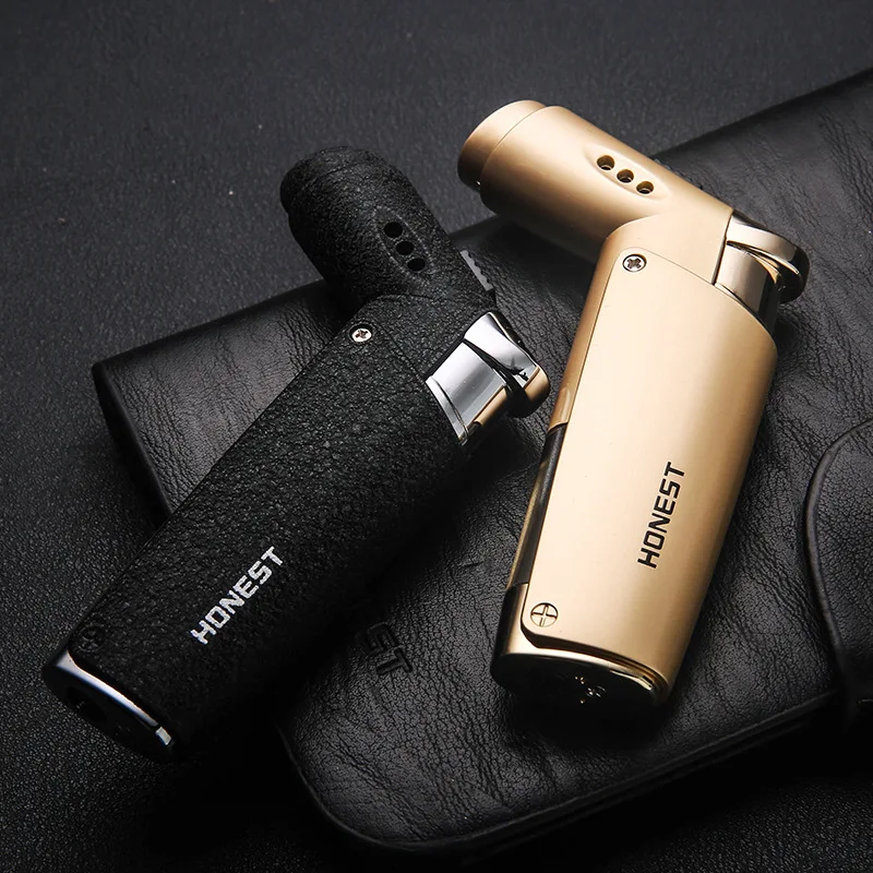 Portable Double Flame Gas Lighter Torch Jet Flame Windproof  Metal Cigar Cigarettes Accessories Smoking,Gift for Men's