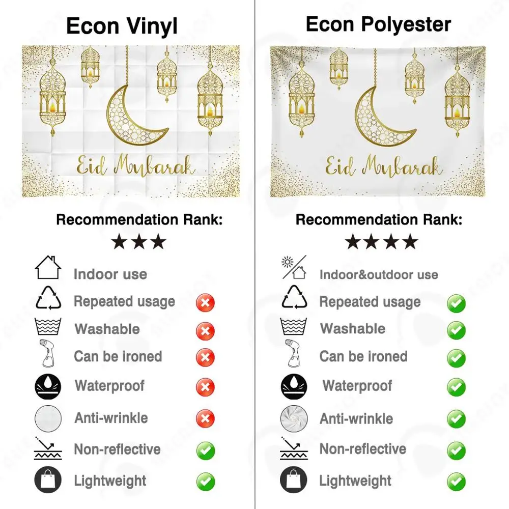 Allenjoy-Fondo de Ramadán Kareem Eid Mubarak 2022, lámparas colgantes islámicas de Luna Dorada, Fondo de papel tapiz de vinilo blanco para fotófono