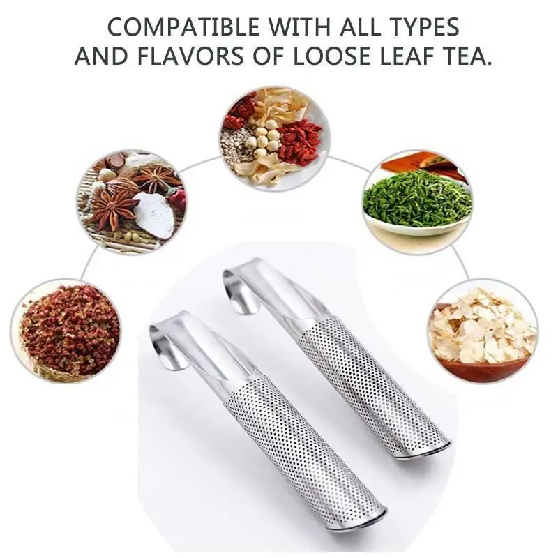 Tubo per colino da tè in acciaio inossidabile accessori da cucina colino da tè manico per tubo appeso filtro per tè accessori per strumenti per bere il tè