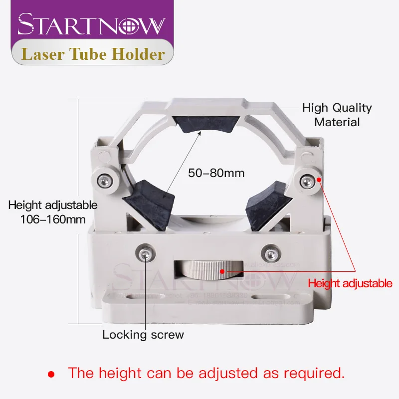 Startnow CO2 Laser Tube Holder Mount Flexible Plastic Lamp Support D50-80 Adjustable Bracket Base For Laser Cutter Machine Parts