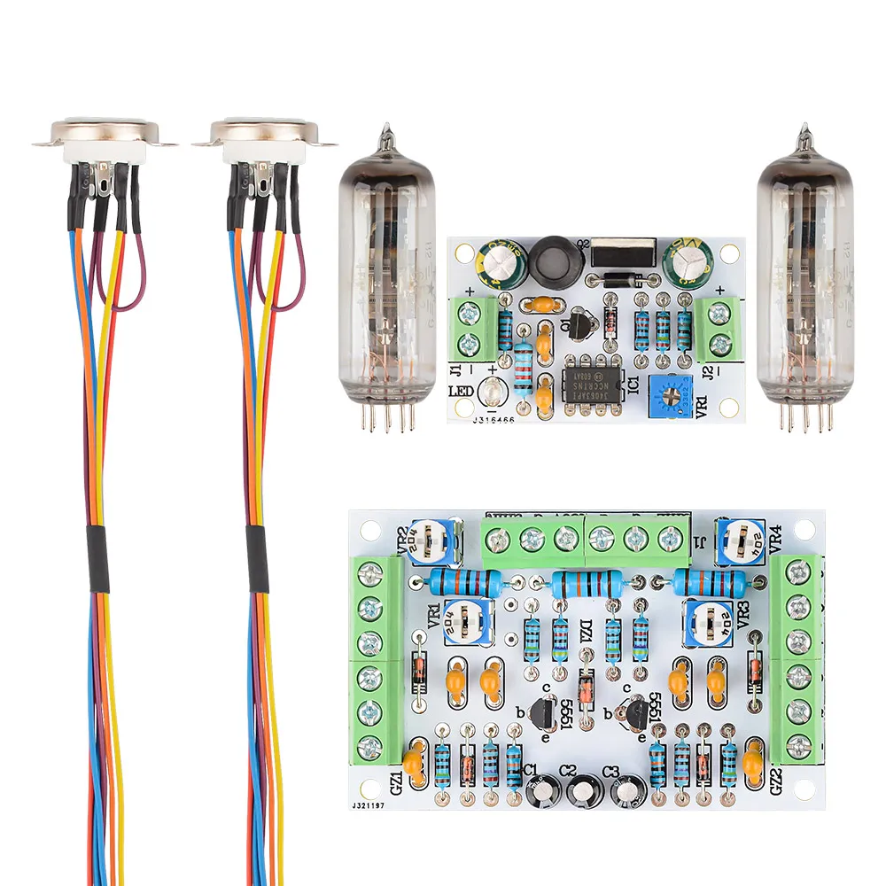 Aiyima 6e2チューブインジケータドライバーキットデュアルチャンネル蛍光度レベルインジケーターアンプ低電圧dc12vオーディオ蛍光