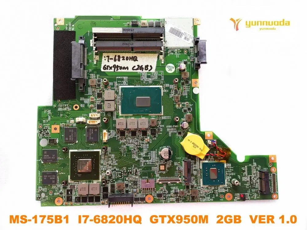 Original for MSI  MS-175B1 laptop motherboard  MS-175B1  I7-6820HQ GTX950M  2GB  VER 1.0 tested good free shipping