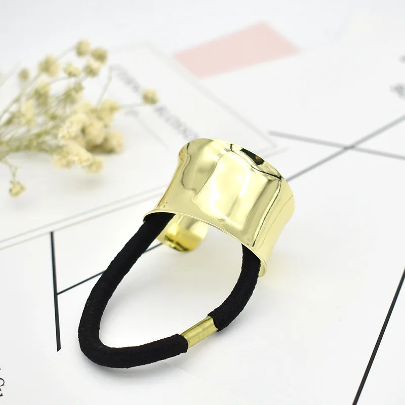 1 Pc Chic Hair Clip Woman Girls Metal Elastic Ponytail Holder Hair Cuff Wrap Tie Band Ring Rope Pink Black Gold Silver Hair Rope