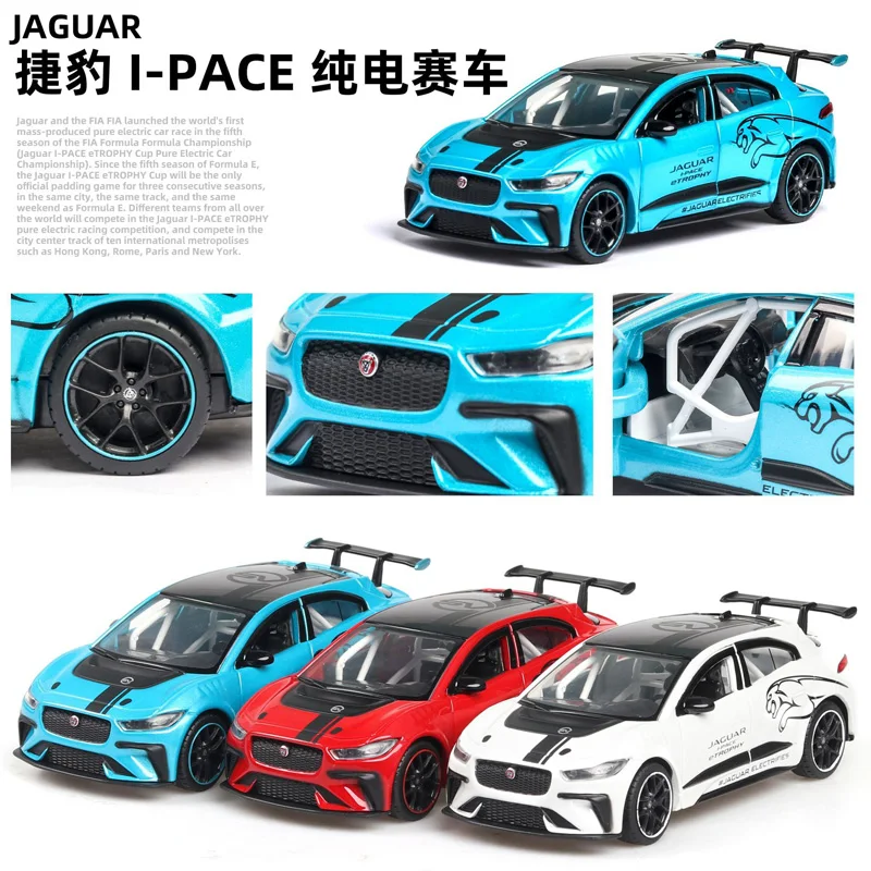 Voiture de course en alliage moulé, jouet de collection, cadeaux pour enfants, échelle 1/36, Jaguar I-PACE