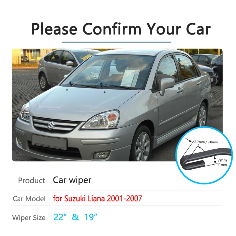 for Suzuki Liana 2001~2007 Sedan Hatchback Wagon Car Wiper Blades Front Windscreen Wipers Car Accessories 2002 2003 2004 2005