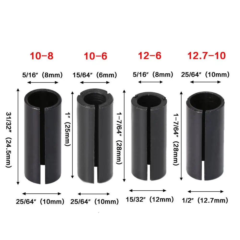 1PC CNC Router Bit High Precision Adapter Collet Milling Cutter Tool Adapters Holder 6mm 6.35mm 7mm 8mm 9.5mm 10mm 12mm 12.7mm