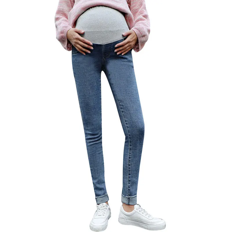 Maternity Fall Clothes Premama Pregnancy Black Blue Pants Fashion  Belly Support Trousers for Nursing Women Flexible Jeans M-4XL