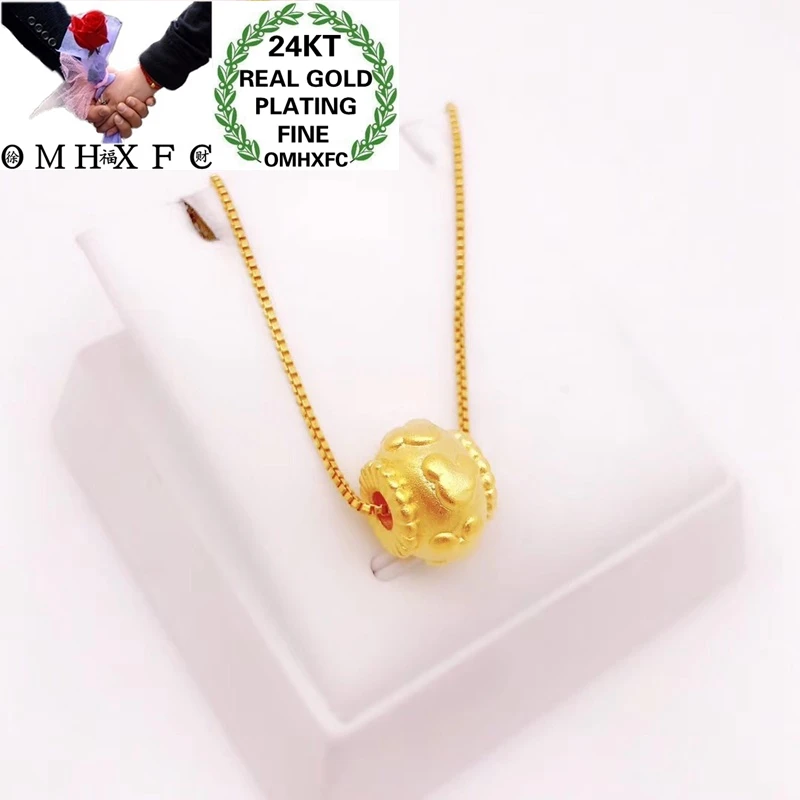 OMHXFC Jewelry Wholesale YM242 European Fashion Hot Fine Woman Man Party Birthday Wedding Gift Rat Beads 24KT Gold Pendant Charm