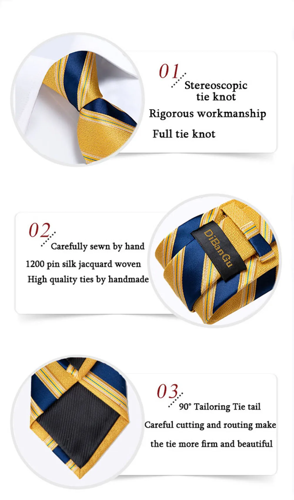 Neues modisches kariertes Herren-Krawatten-Set, hochwertige 8 cm breite Krawatte, Einstecktuch, Manschettenknöpfe, Business-Hochzeitskrawatte, Geschenk für Männer – Detail 2