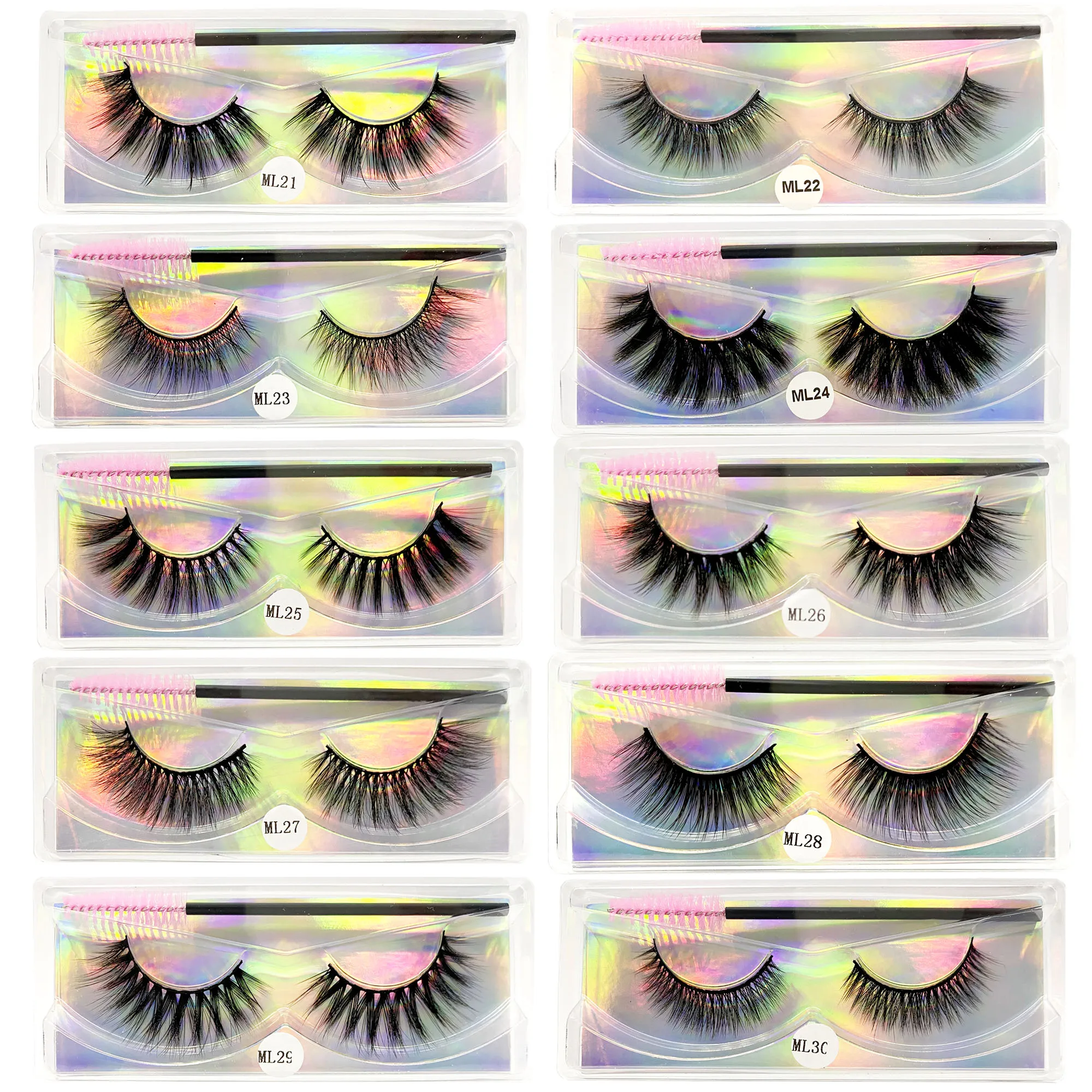 

Wholesale Mink Eyelashes Fluffy Dramatic Mink Lashes Natural Fake Eyelash Make Up Lash Extension Wholesale Lashes Bulk