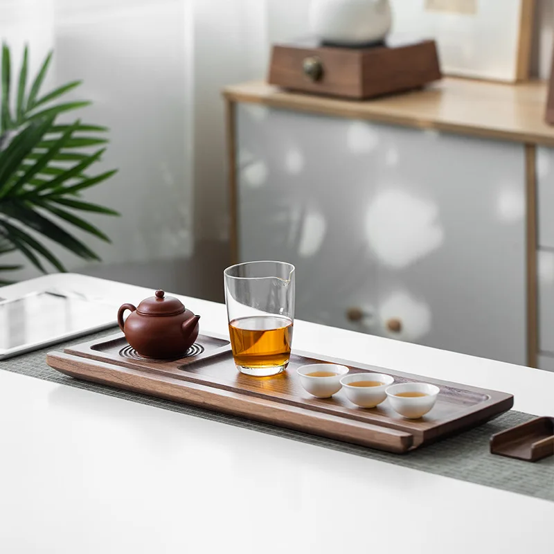 

Black walnut tray tea tray household small tea table Japanese simple dry brewing tray tea set tray wooden