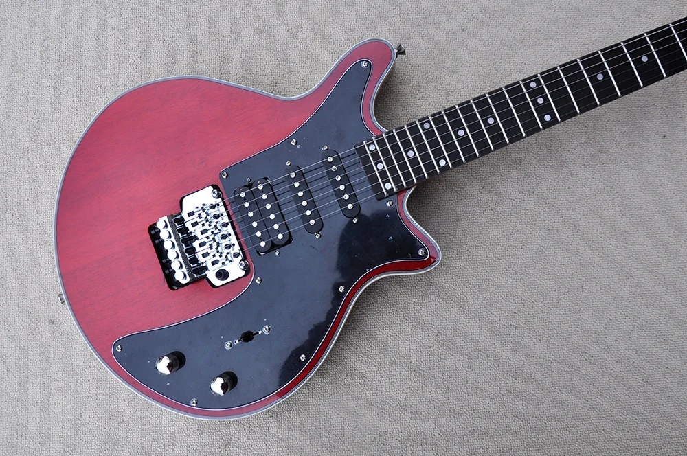 Special shape Red body  Electric Guitar Rosewood Fingerboard,Chrome Hardware,Black pickguard,Provide customized service