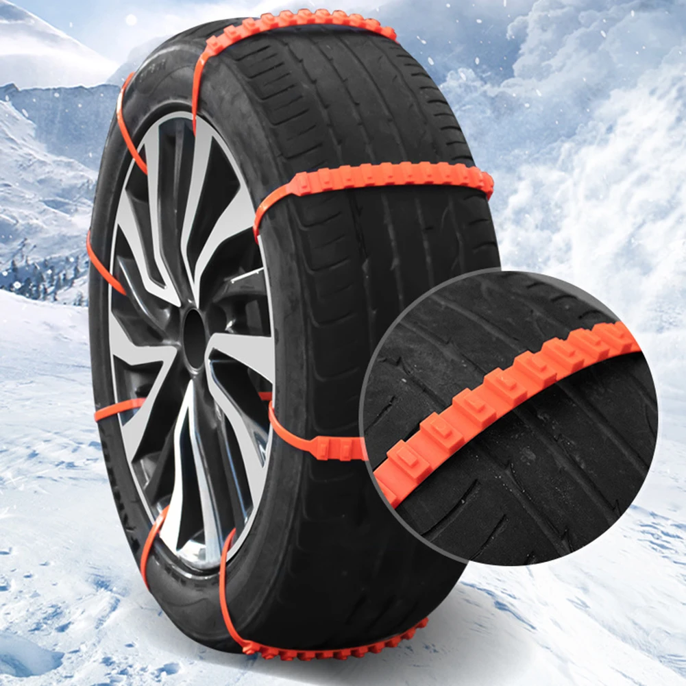 10pcs/set Car Universal Anti-skid Snow Chain Off-road Vehicle Emergency Ties Disposable Car Winter Tires Snow Chains