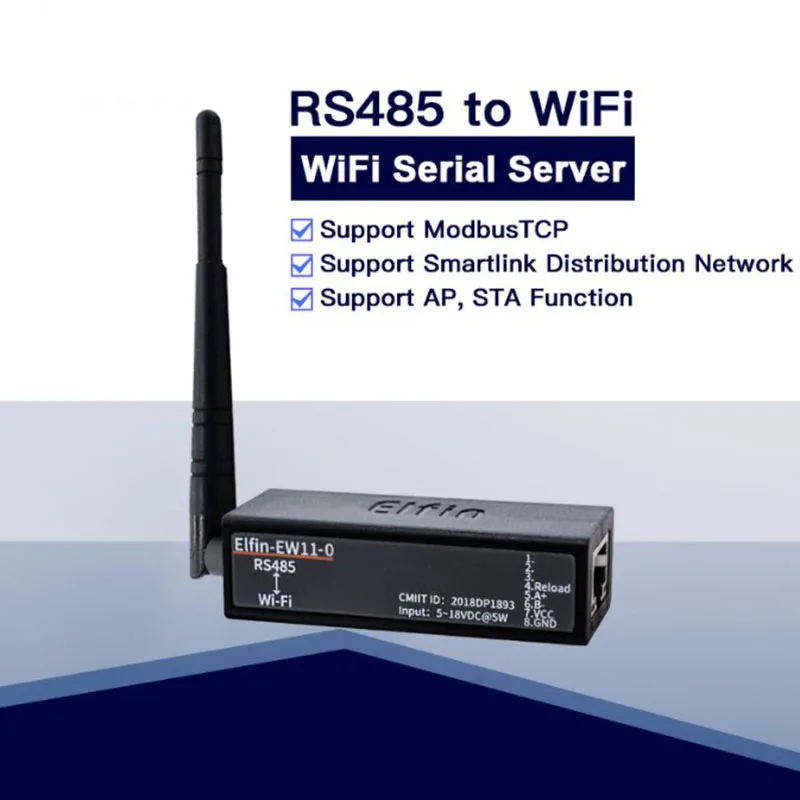 

Wireless Networking Devices Modbus TPC IP Function RJ45 RS485 to WIFI Serial Server and External antenna