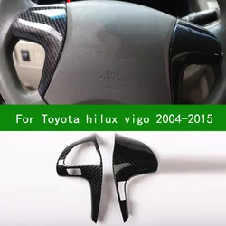 Suitable for toyota hilux vigo 2004-2015 black carbon fiber pattern steering wheel cover trim,car Interior 2012 2013 2014 2011