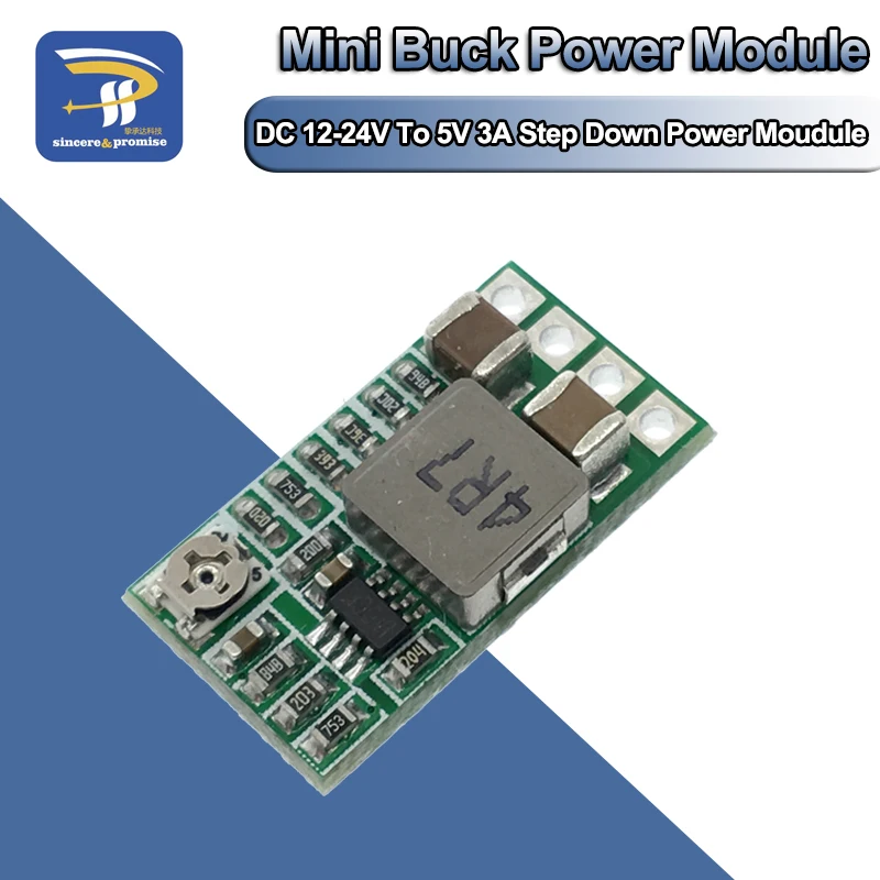 1/5Pcs Mini DC-DC 12-24V do 5V 3A obniżanie mocy przetwornica moduł zasilający napięcie regulowane 97.5% 1.8V 2.5V 3.3V 5V 9V 12V