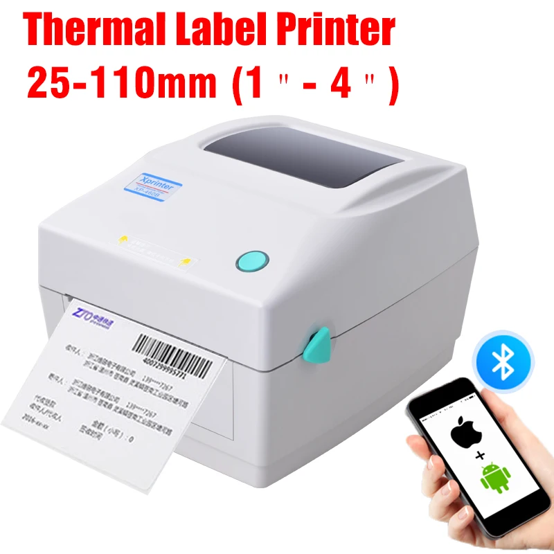 XP-460B Thermal Shipping Label Printer 4 Inch QR Code Barcode Sticker Printing Machine 25-110mm USB Bluetooth High Speed 152mm/s